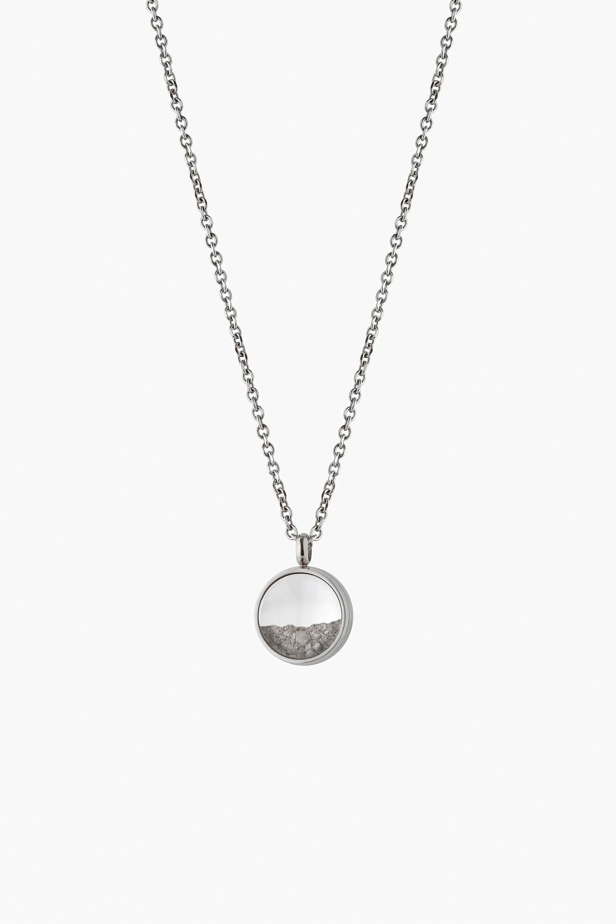 AMEMRI Mini Drift Glass Orb Ashes Pendant Memorial Necklace - Silver