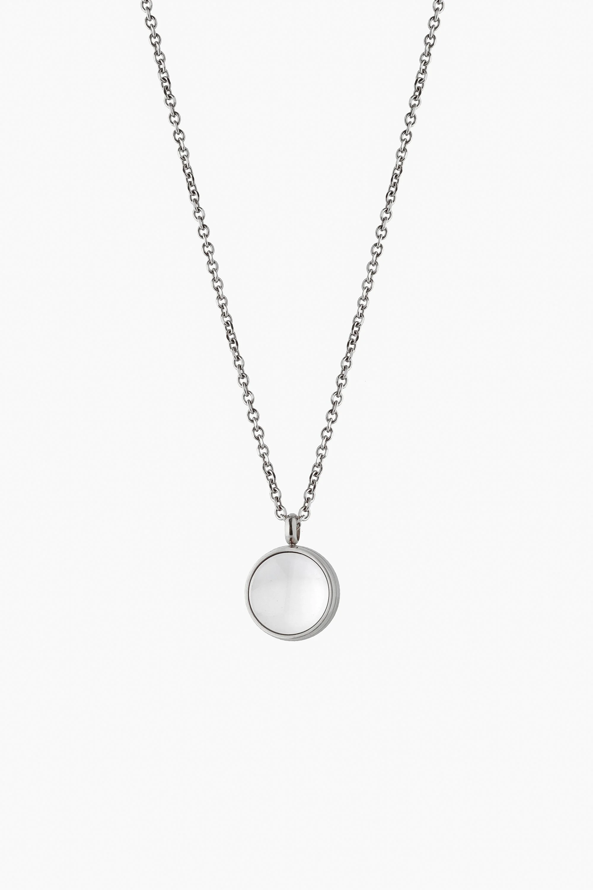 AMEMRI Mini Drift Glass Orb Ashes Pendant Memorial Necklace - Silver