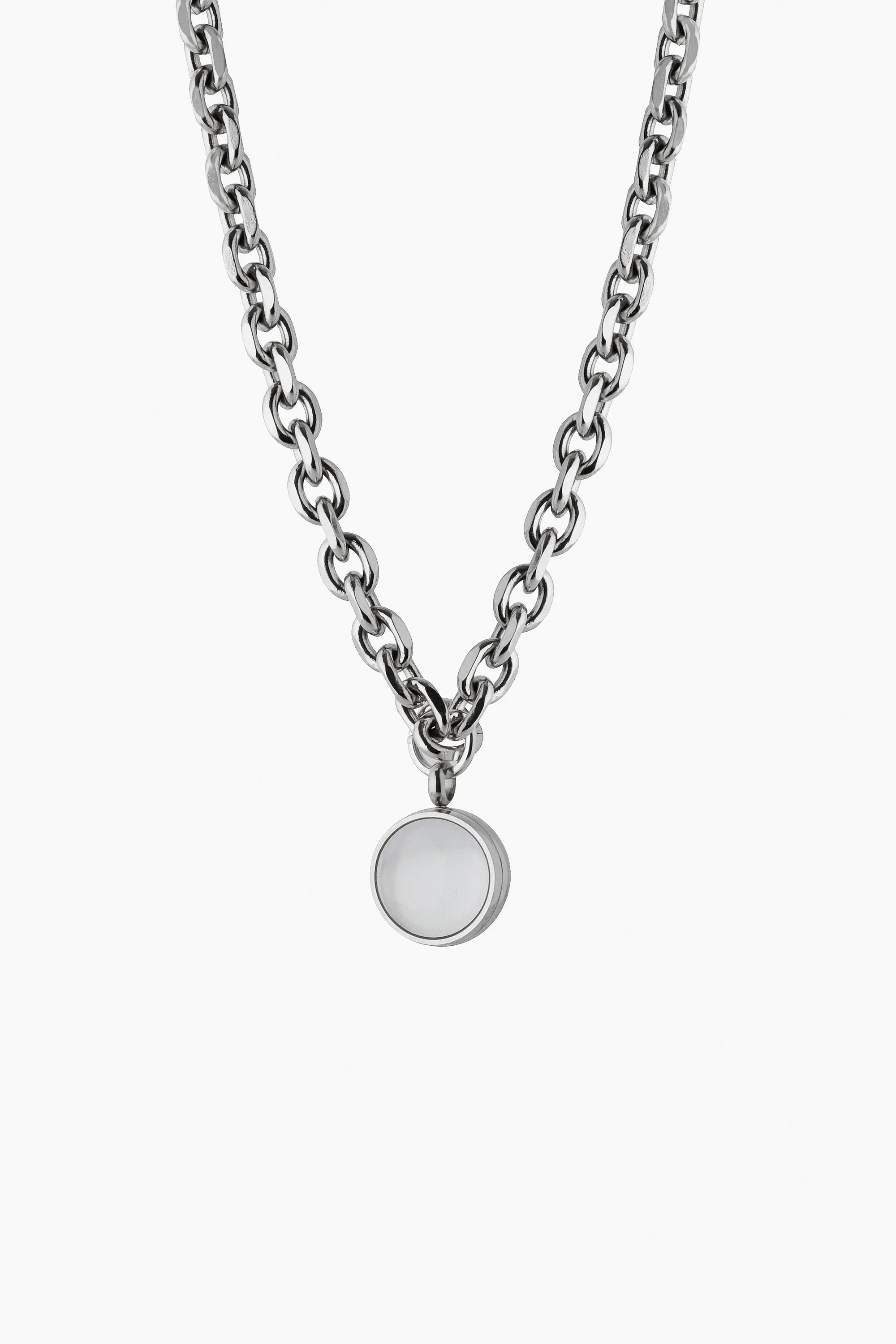 AMEMRI Drift Glass Orb Ashes Pendant Necklace - Silver