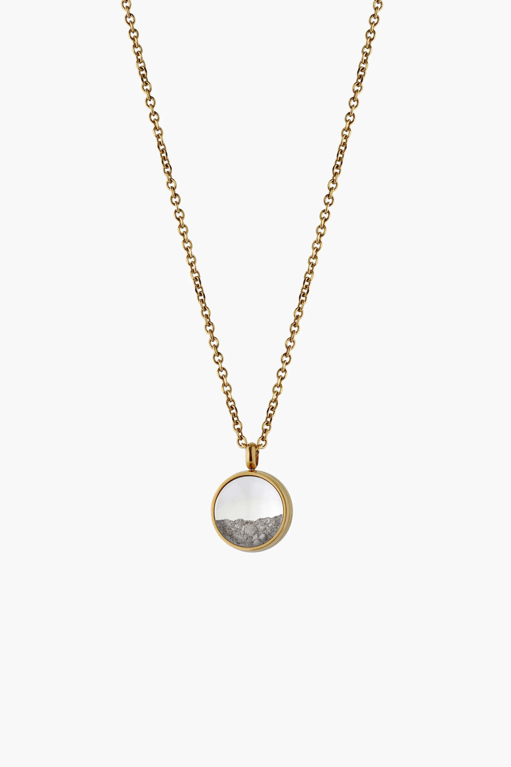 AMEMRI Mini Drift Glass Orb Ashes Pendant Memorial Necklace - Gold