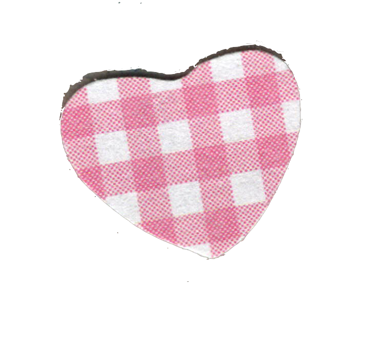 a pink gingham heart sticker