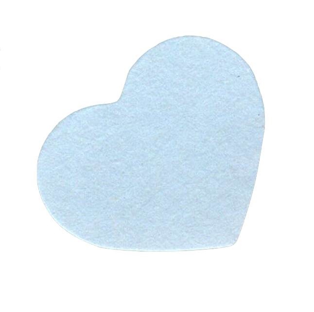 a pale blue paper heart sticker