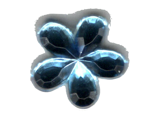 a baby blue flower-shaped plastic gem