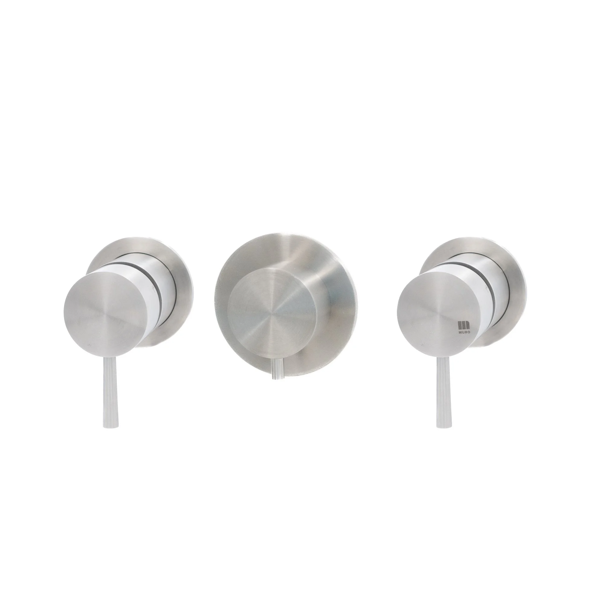 M1.B34T.IR  Wall mounted built in thermostatic shower mixer 2 outlet  with round plates  /  Misturadora monocomando termostática encastrar parede 2 saidas independentes com espelho redondo