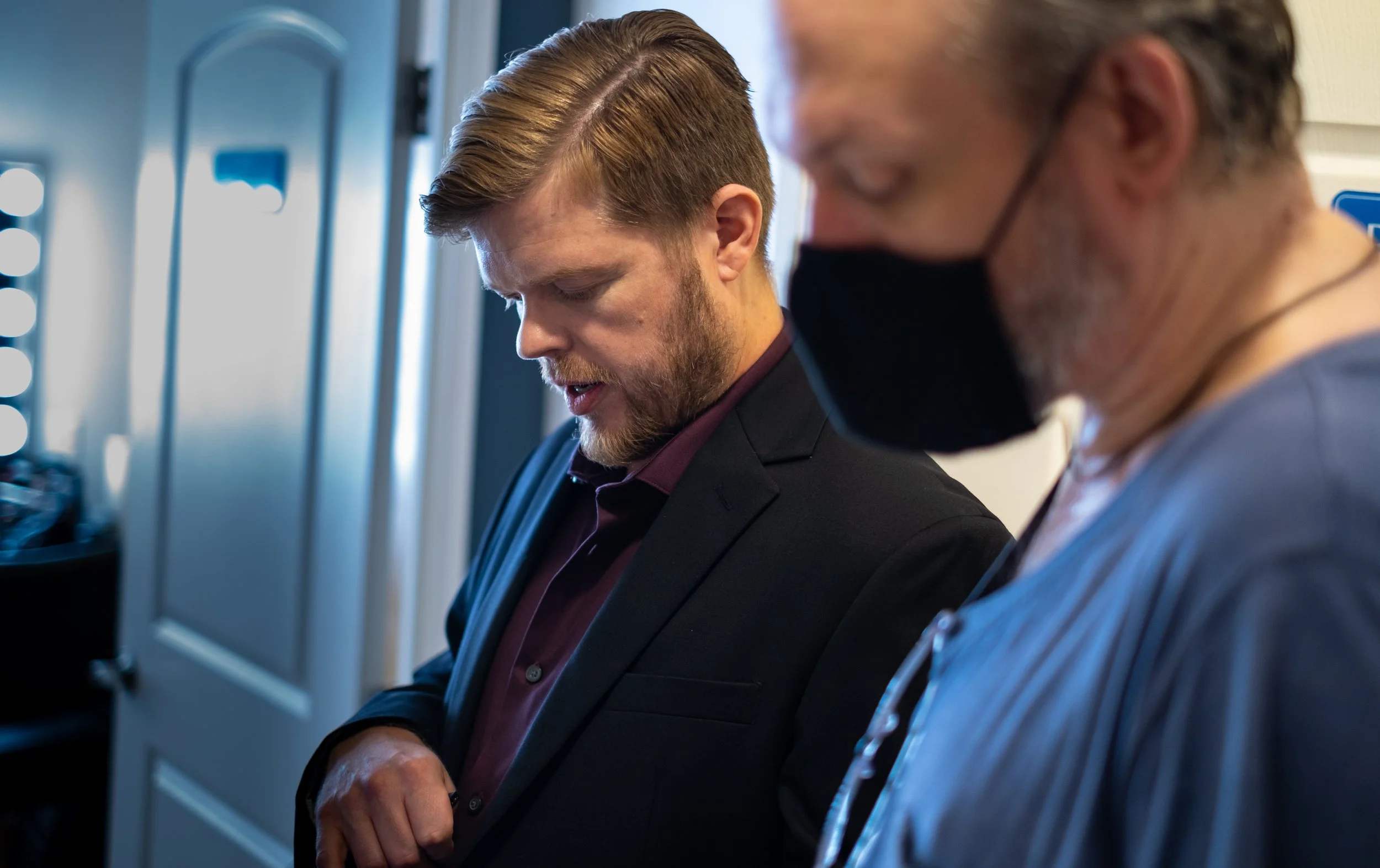 Me going over script with Elden.jpg