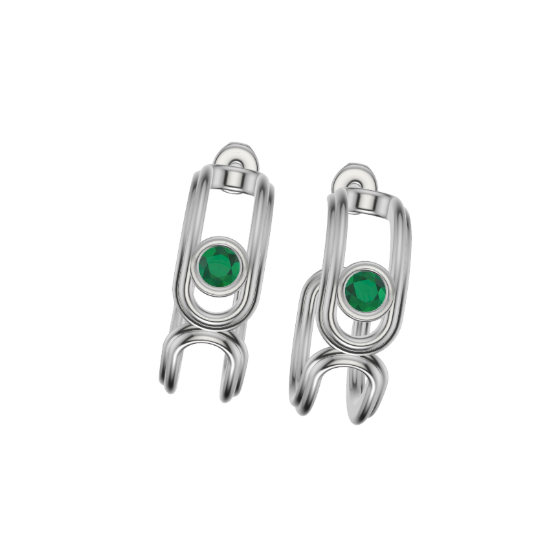 Rhino HH Earrings Emerald.png