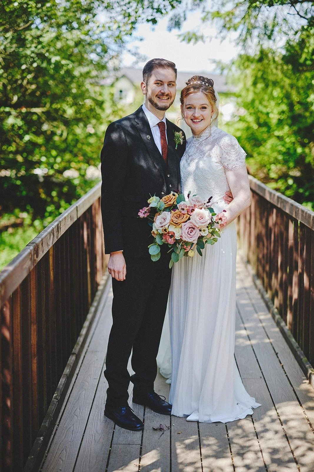 Couple on the bridge at BrookeLodge