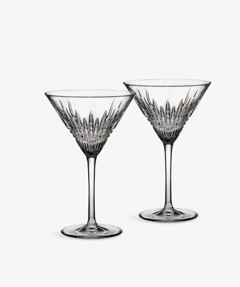 WATERFORD
Lismore Diamond crystal Martini glasses set-of-two, £170
