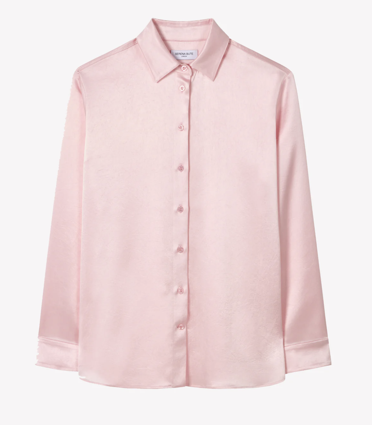 Serena Bute, Satin Boyfriend Shirt in Pale Pink, £285