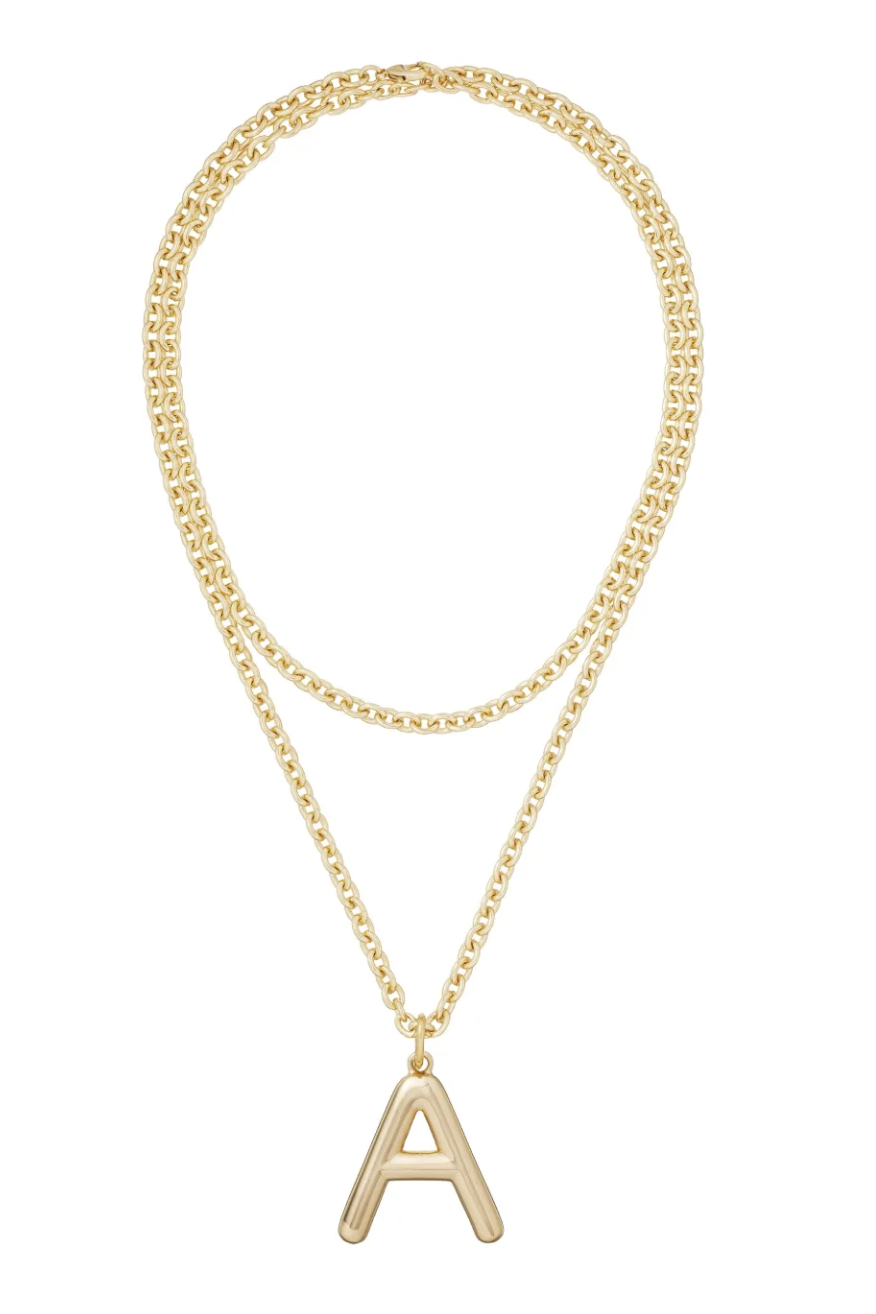 Roxanne Assoulin, gold initial necklace, £149
