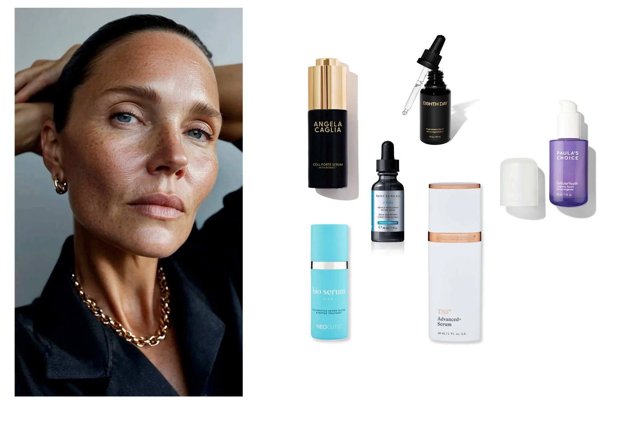Woman with anti-ageing serums editorial