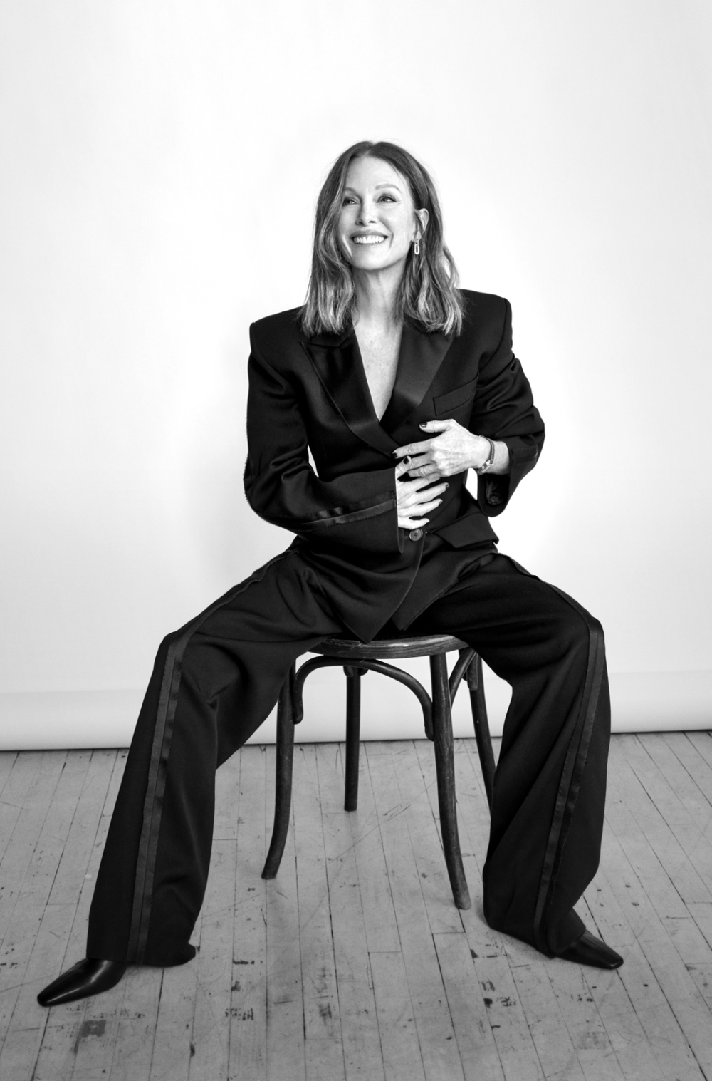 Julianne Moore's morning skincare routine products — cleanser, serum and SPF