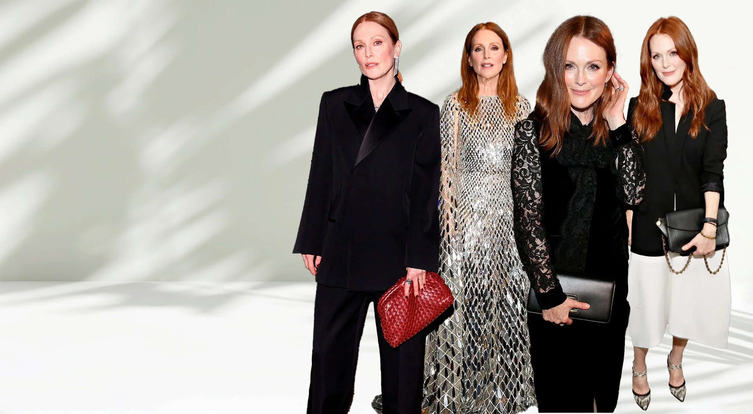 Julianne Moore with radiant skin and signature red hair — ageless beauty at 63