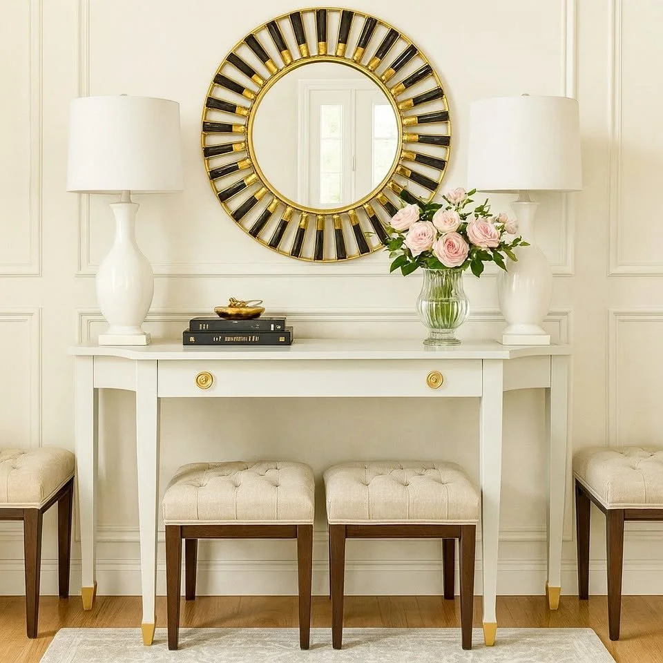 Sage Green Console Table | Neoclassical Inspired Design