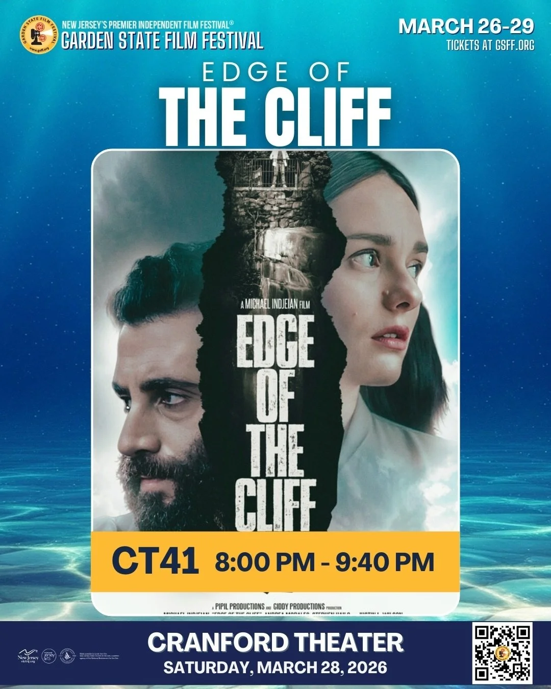 🌟 NEW JERSEY PREMIERE

We&rsquo;re incredibly proud that EDGE OF THE CLIFF will have its New Jersey premiere at the Garden State Film Festival on Saturday, March 28th at 8 PM at the fantastic Cranford Theater.

💜 This story was created and filmed r