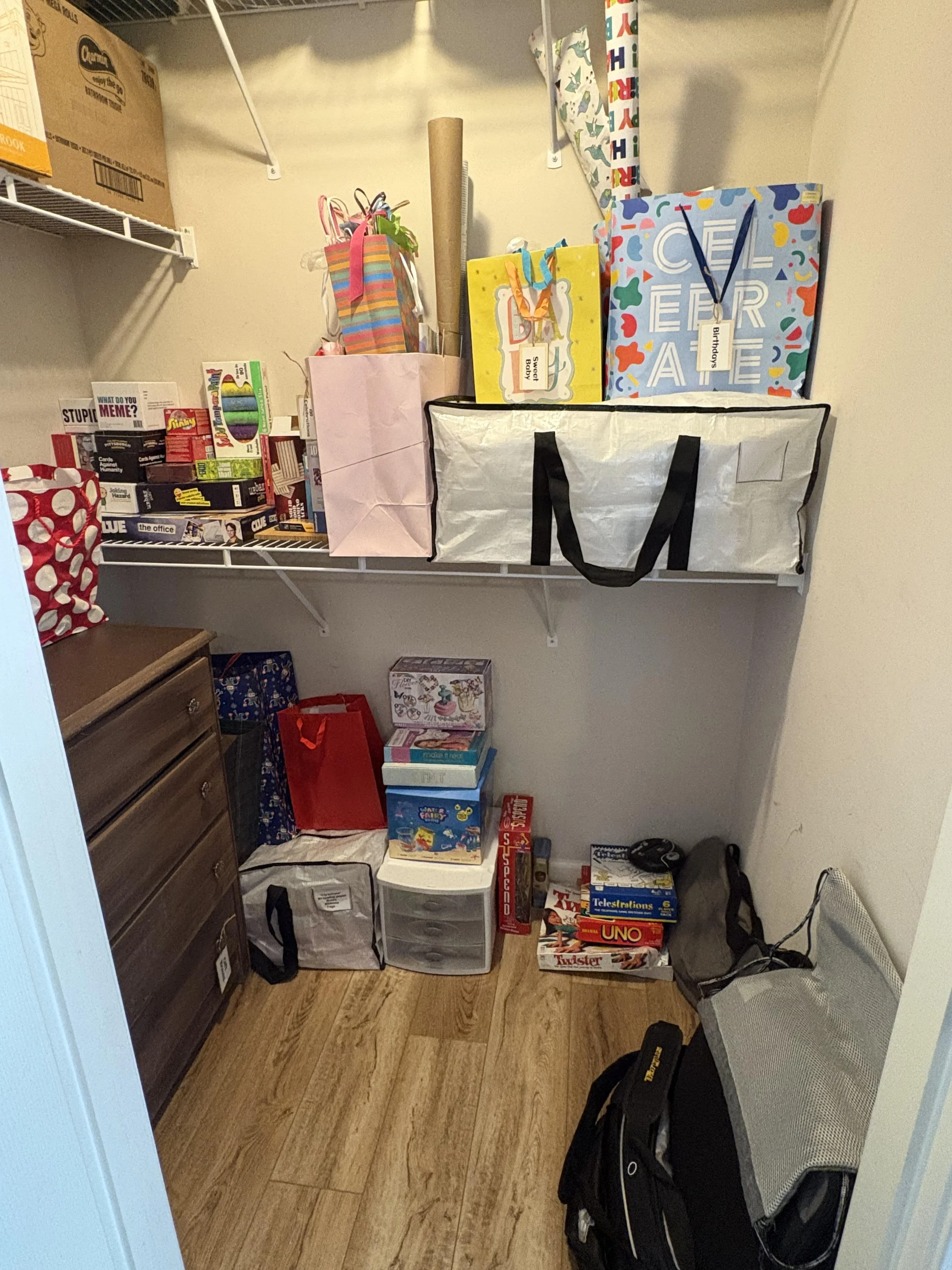 (AFTER) Gift wrapping closet