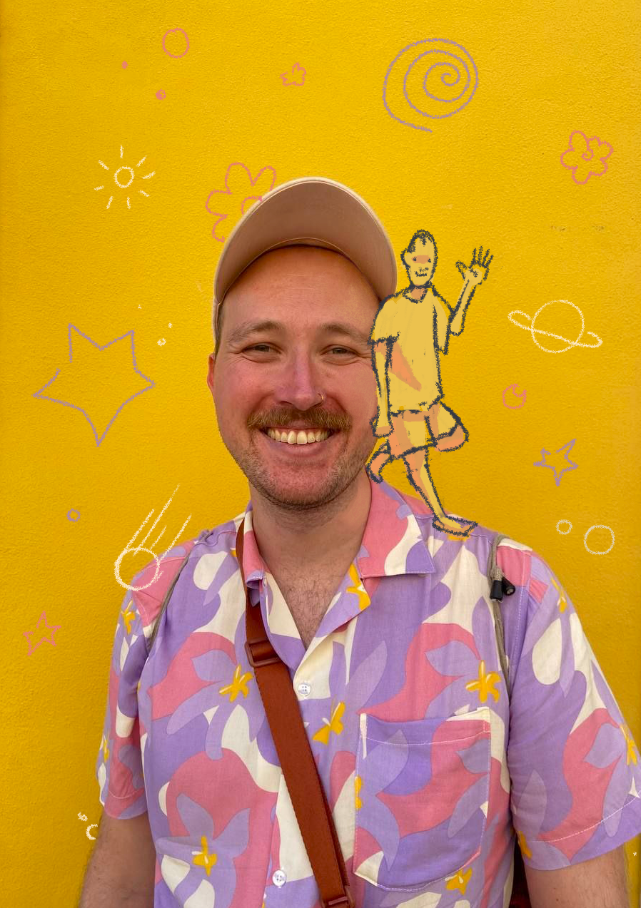 Porträt mit illustrativen Elementen von Lasse Rosenfeld-Ksienzyk