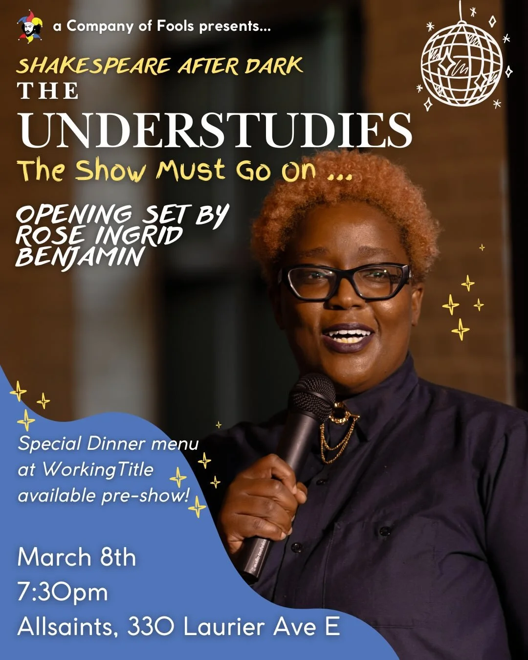 5 DAYS! Our Shakespeare After Dark fundraiser is only 5 days away, and it&rsquo;s about to get a whole lot funnier. Local comedian @ingridtherose is going to be opening the show! Doors are at 7:00pm, and tickets are required, so grab yours today! Lin