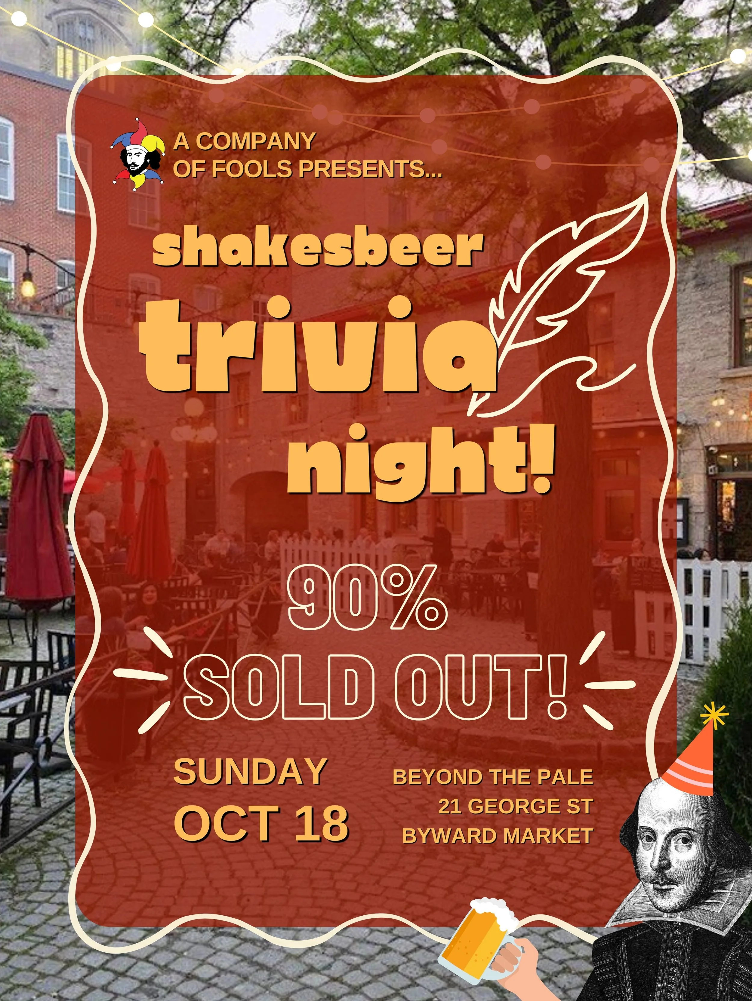 Your eyes are not deceiving you&hellip;ShakesBEER 2026 is 90% SOLD OUT! ✨

If you haven&rsquo;t secured your tickets yet, don&rsquo;t wait any longer, or you may be left with all that knowledge and nowhere to go 🎟️ 💫

Tickets are Pick-Your-Price an