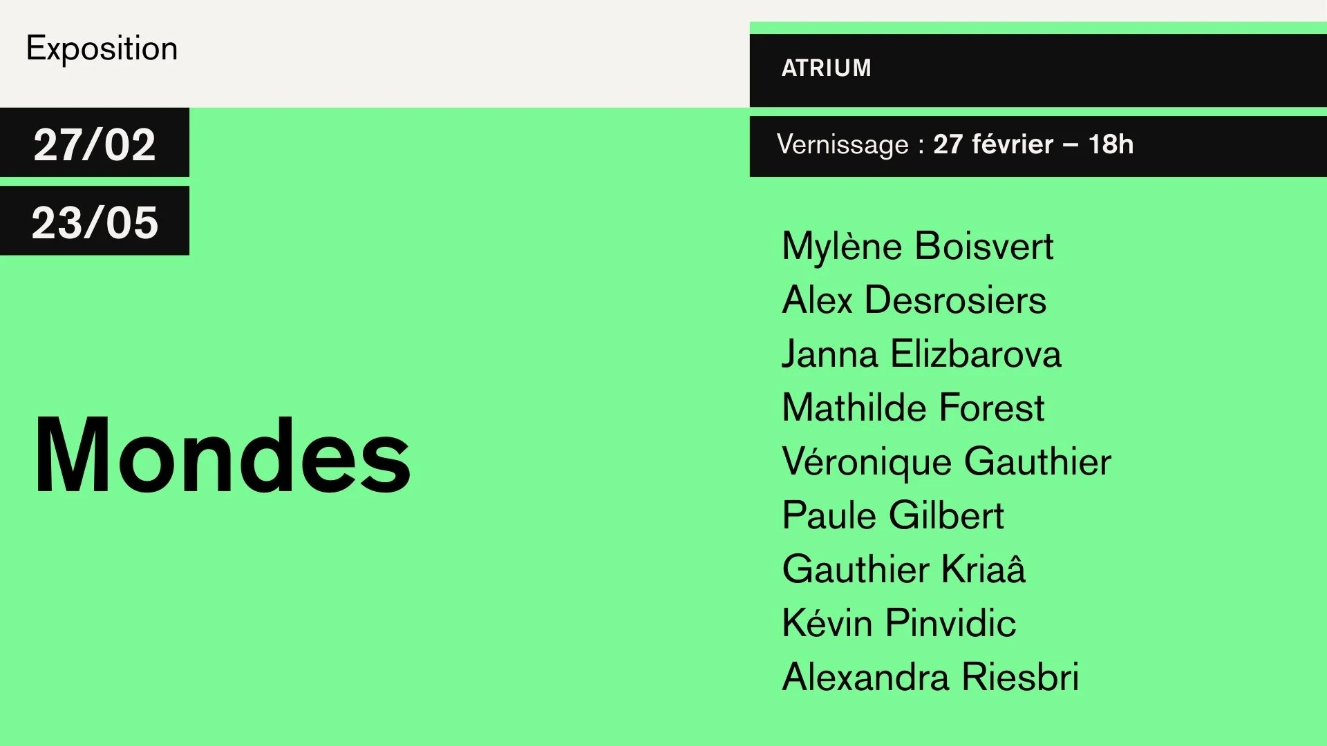 Exposition collective annuelle, mondes