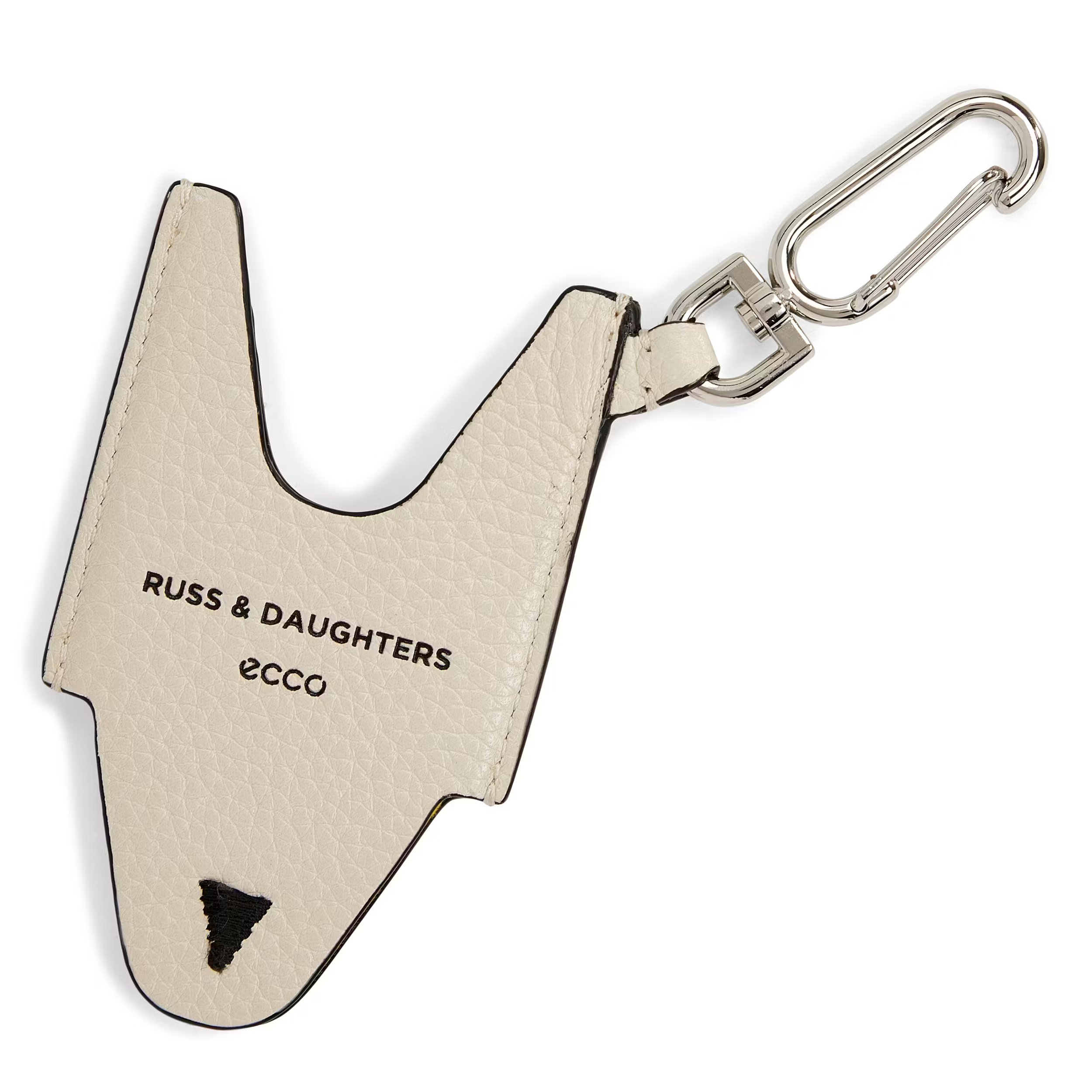 It’s Russ & Daughters’ paper take-a-number ticket—in leather! These luggage tags are embossed with Russ & Daughters’ founding year (1914) and ECCO’s (1963). Includes a durable stainless steel carabiner clip.