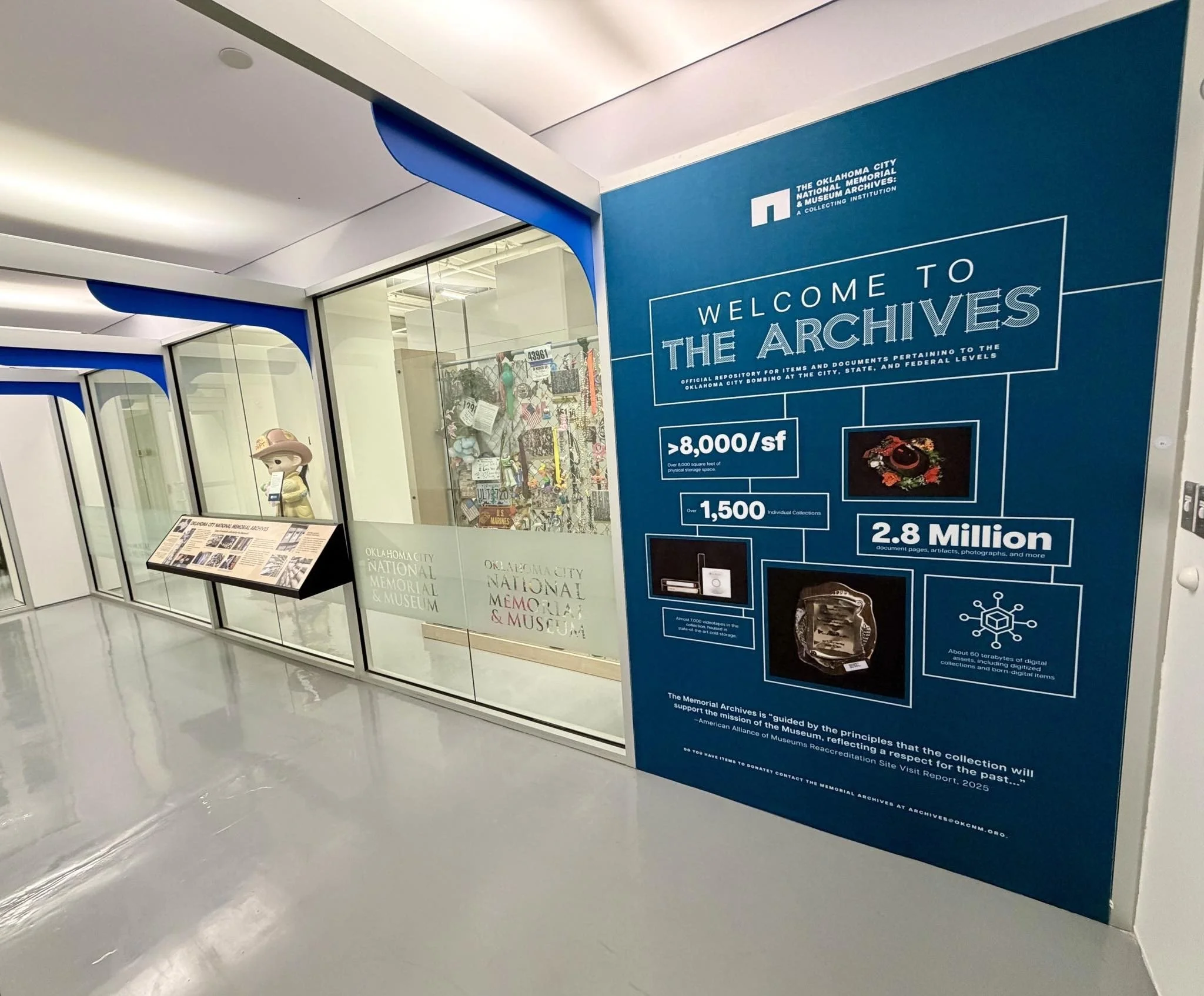 Typically closed to the public, the Archives will now be part of the visitor journey during construction, offering guests a rare opportunity to exit through this remarkable collection of artifacts from the Oklahoma City bombing site. To support this 