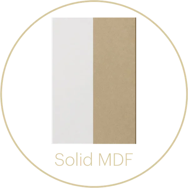 Solid MDF cabinet door panel for solid colour application