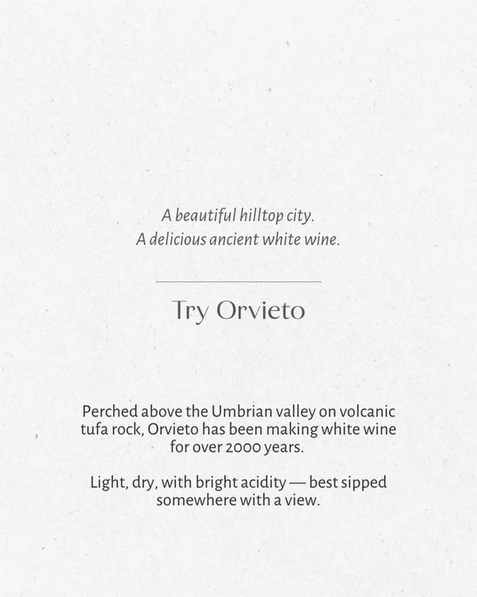 Orvieto has been making white wine for over 2,000 years. Having just visited, I can honestly say the scenery alone is worth the trip. But the wines make it even better. 

Perfect for lunch on a sunny day. 

#orvieto #visitumbria #italianwines #winelo