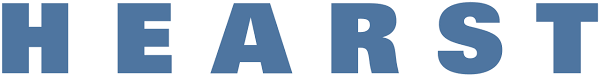Close-up of the word 'HEARST' in bold, blue uppercase letters.