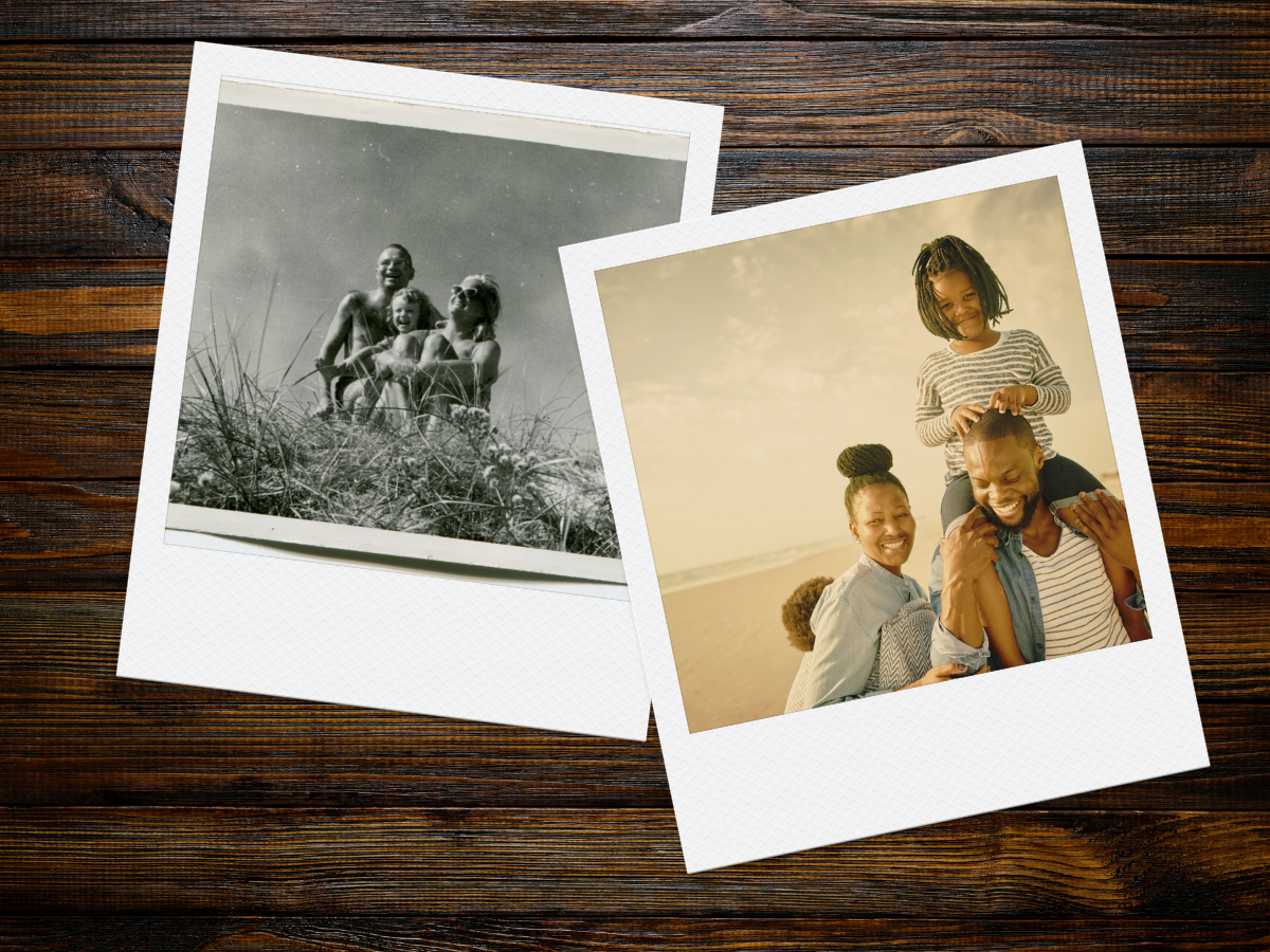 Old family pictures of a day out