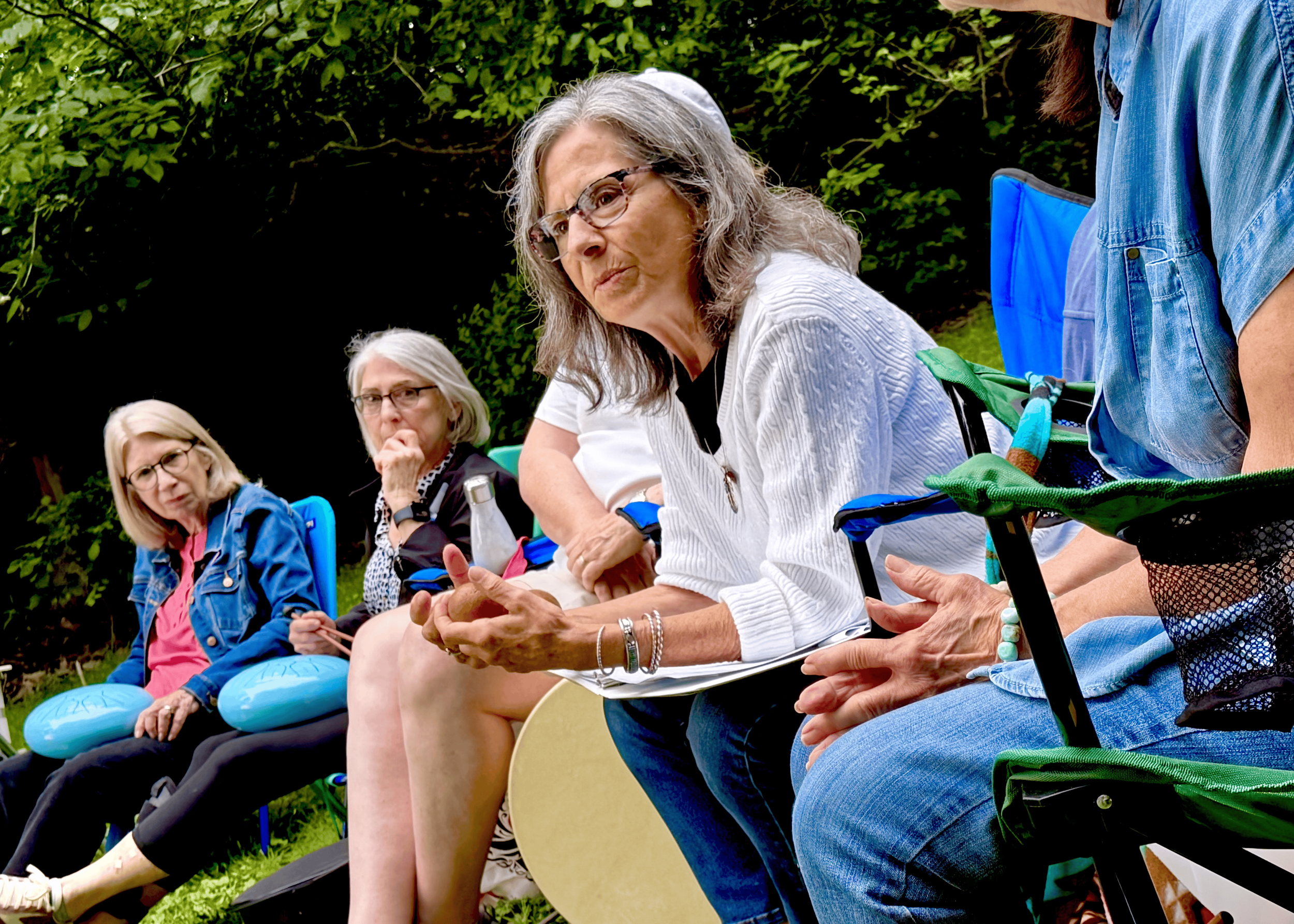 Mary Alice Mastrovito leads a solstice ceremony in Cleveland