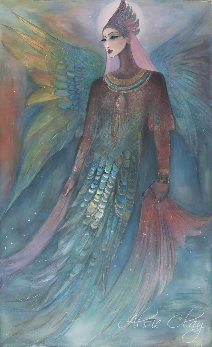 A Digital Iteration created from the "Dancers" sand painting of an angel.