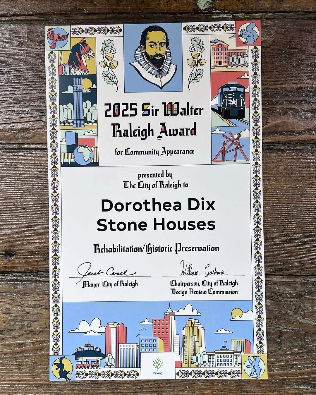 Sir Walter Raleigh Awards 2025!
We are honored to have been a part of the team for both of these projects:  Dorothea Dix Stone Houses and The Bend Raleigh.  Both revitalization projects these 2 bring so much life and character to our city. 

#sirwalt
