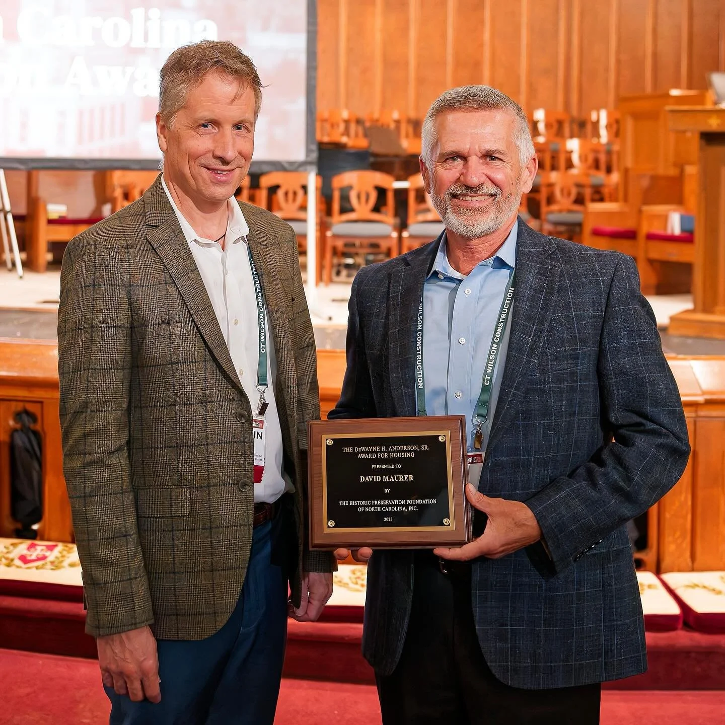 David recently won the DeWayne H. Anderson award for Housing from Preservation NC at their annual conference in Asheville.  Awarded for his visionary leadership in promoting upper-level residential housing as a catalyst for downtown revitalization ac