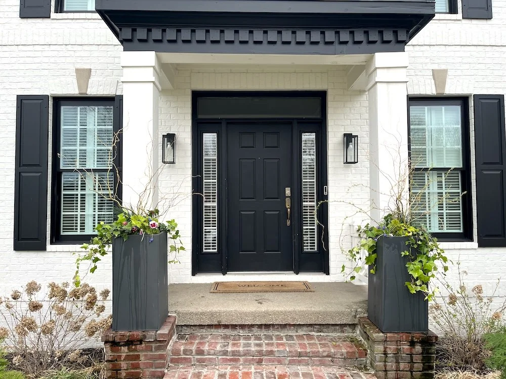 Spring Planters. Front porch spring design. Indianapolis, IN.