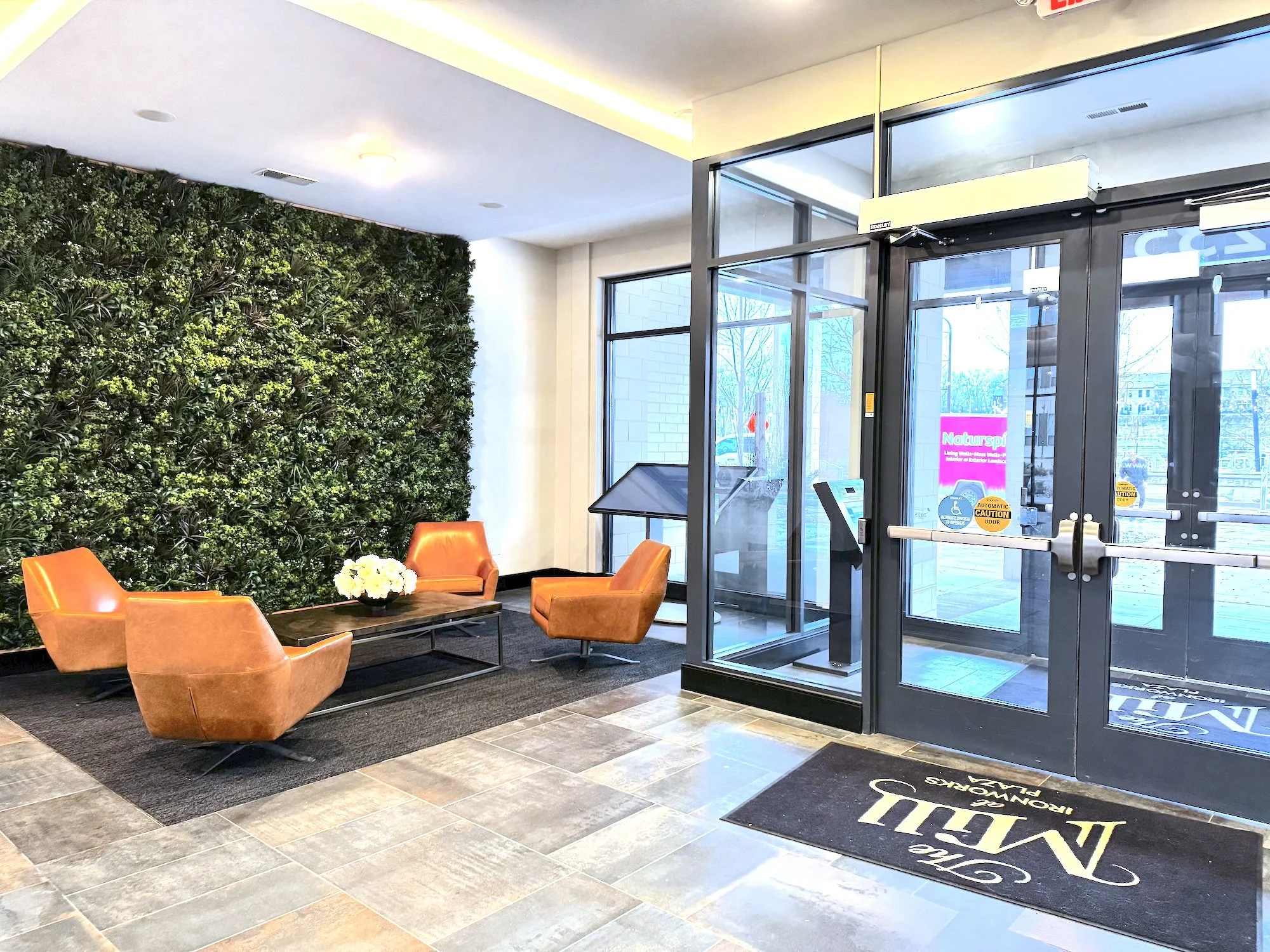 Artificial Greenery at The Mill at Ironworks Plaza in Mishawaka, IN.