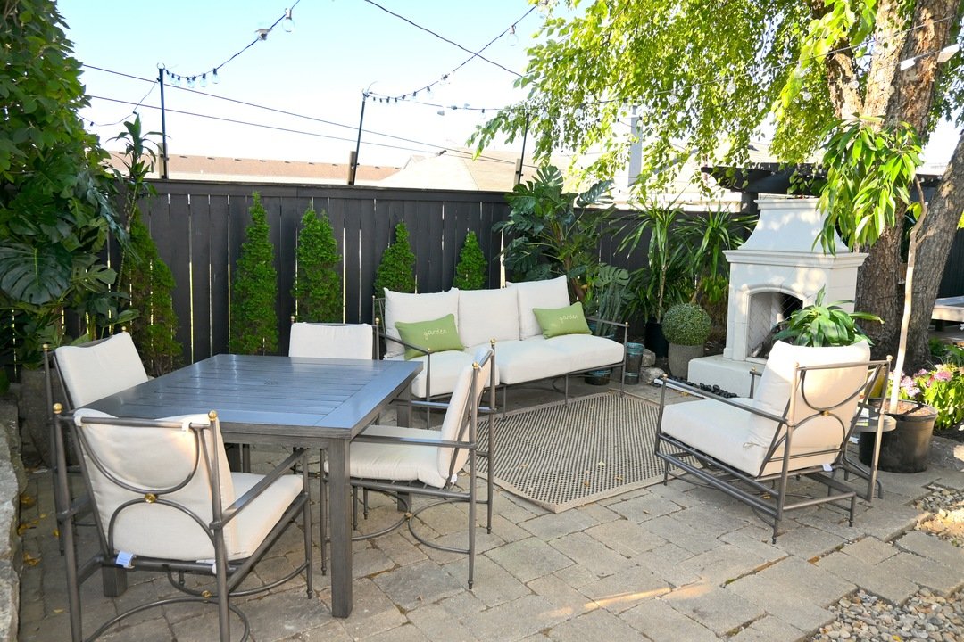 Naturspire Outdoor Event Space. Outdoor seating with fireplace provided by O'Malia's Living in Carmel, IN