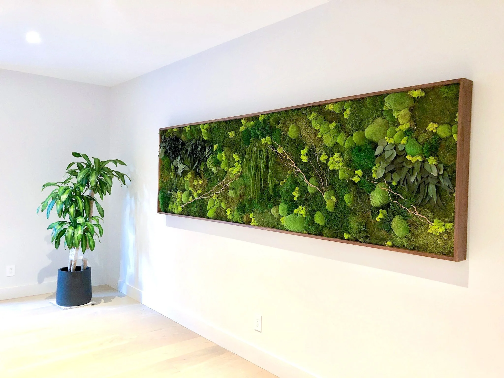 Rectangle Moss Art with Forest Design