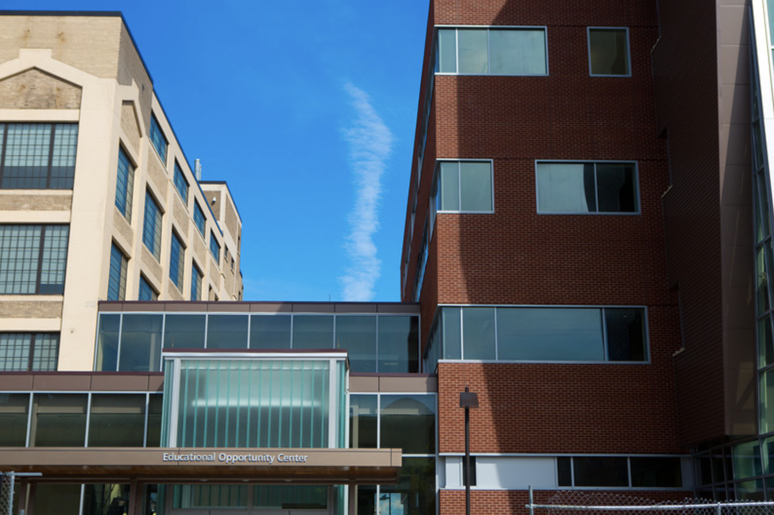 An exterior shot of Eve Opportunity Center at University at Buffalo