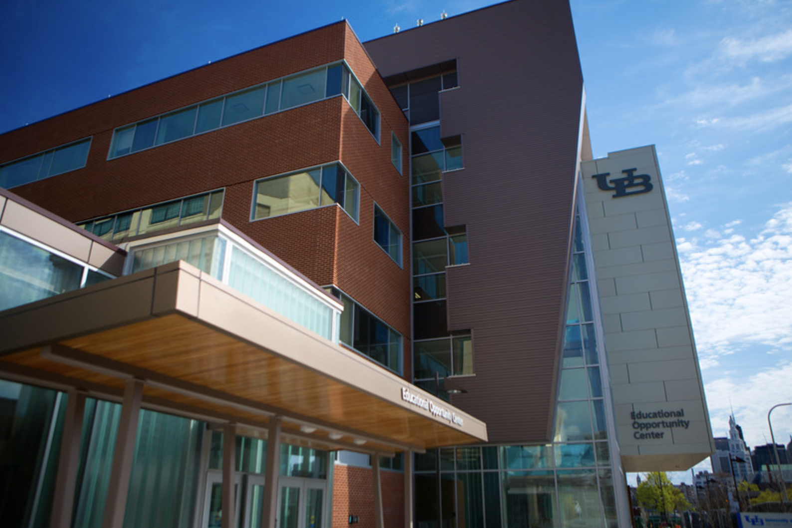 The entrance of University at Buffalo's Eve Opportunity Center