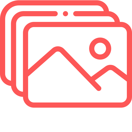 Icon of multiple stacked slides representing a template.