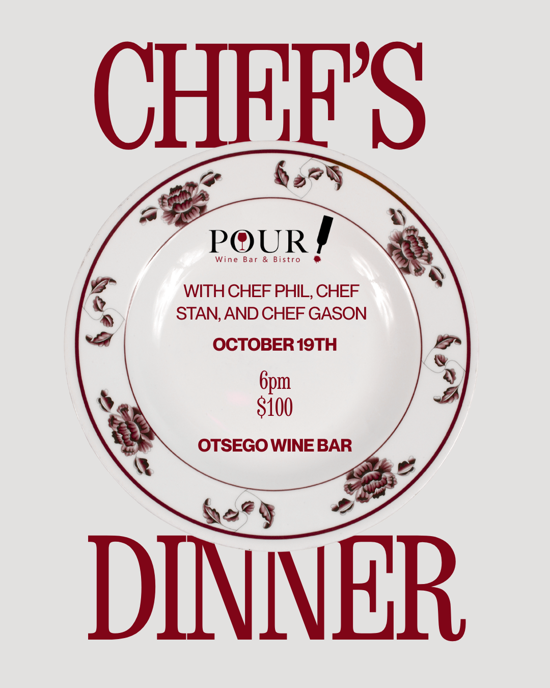 Chefs Dinner - OTSEGO WINE BAR