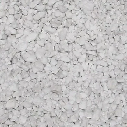 Close-up of small white gravel stones called Perlite.