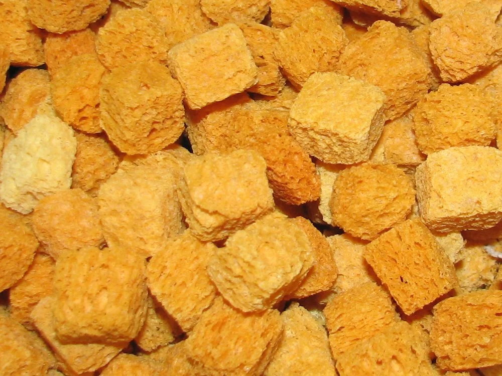 Close-up of sponge media chunks, made to filter heavy metals from water.