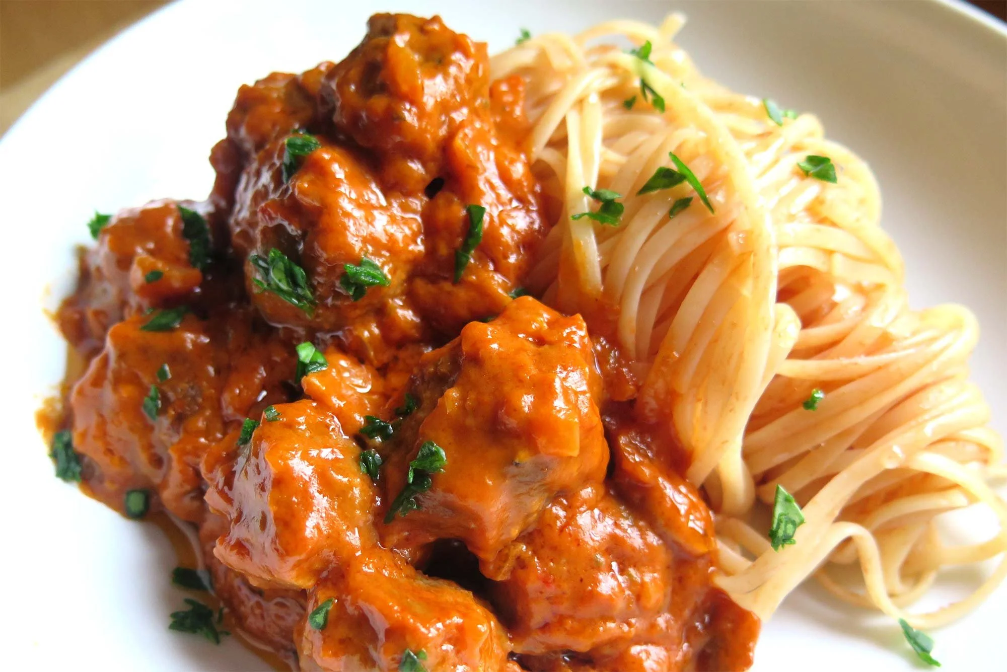 Cheesy Beef and Lamb Meatballs with Pasta