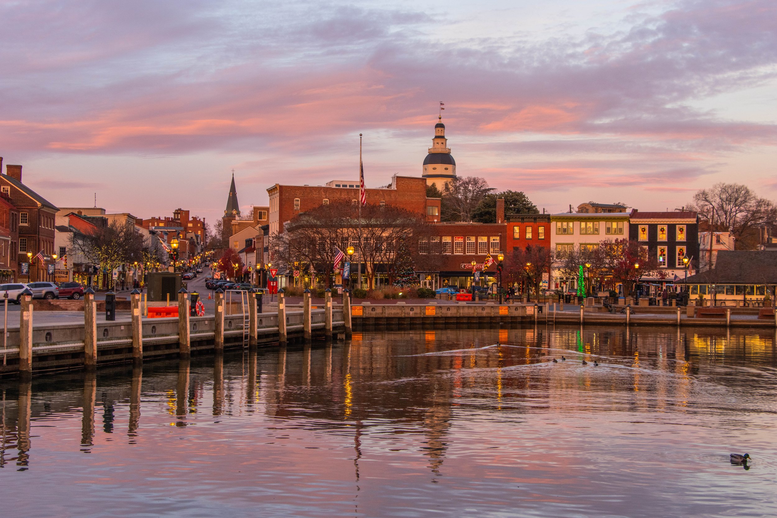 Downtown Annapolis PInk Sky