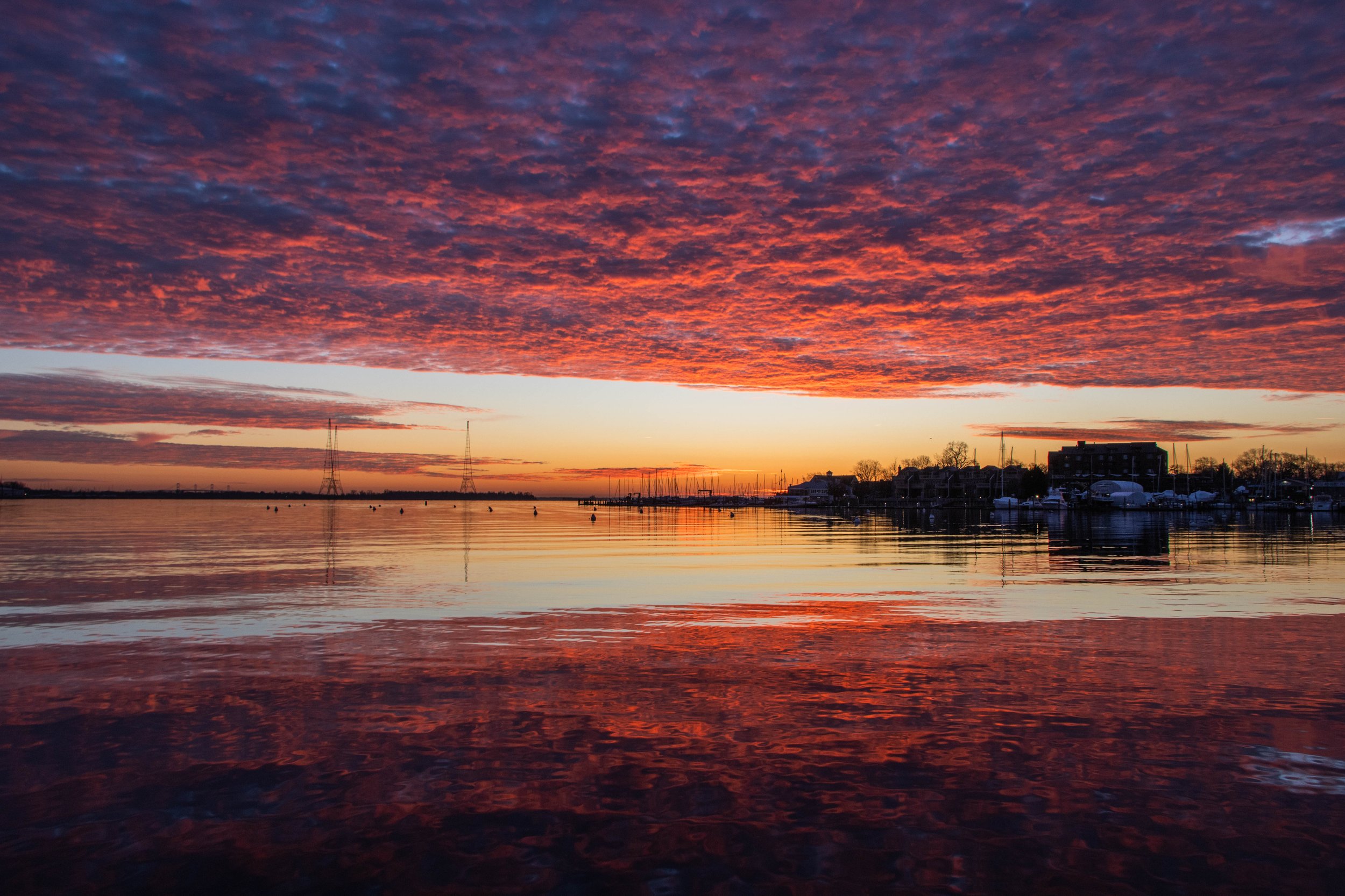 Pink reflection sunrise