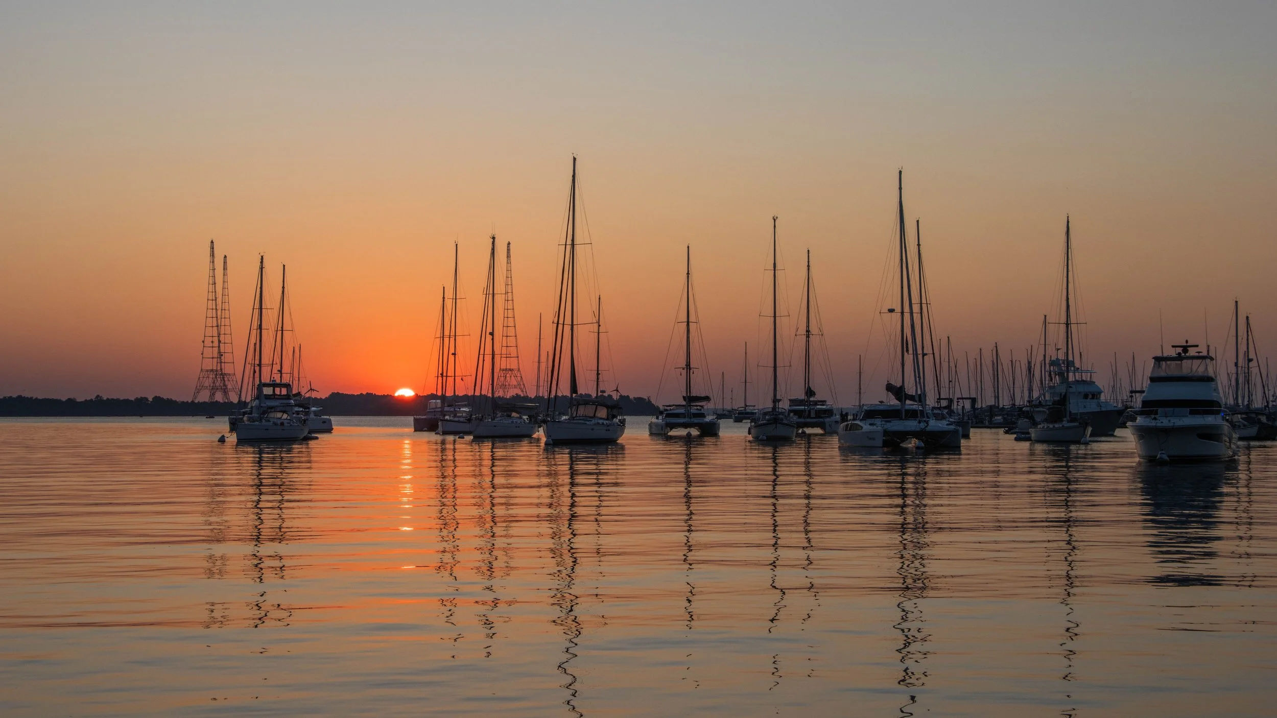 Full harbor sunrise