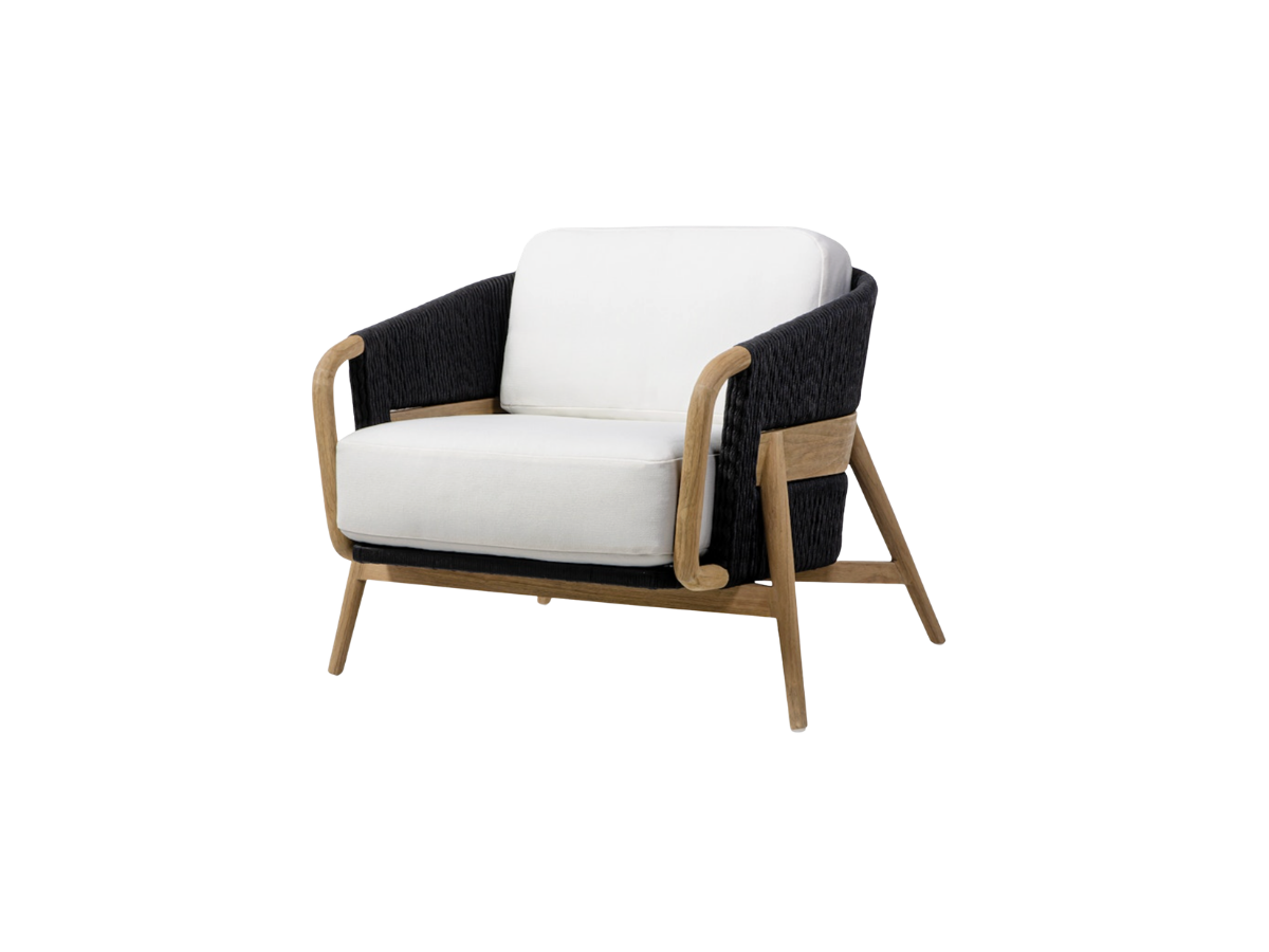 Casey Outdoor Lounge Chair, Black
