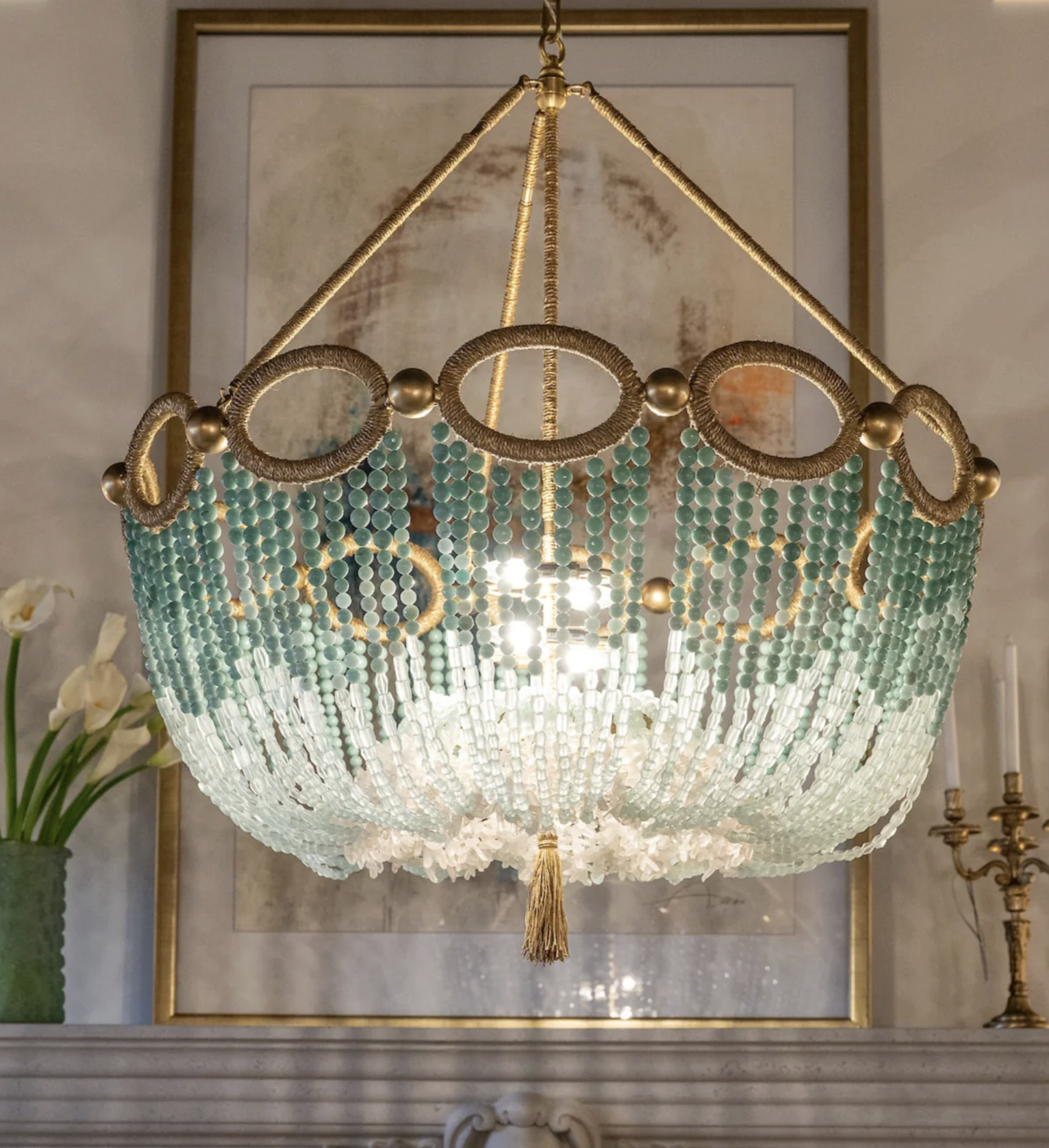Beaded chandelier